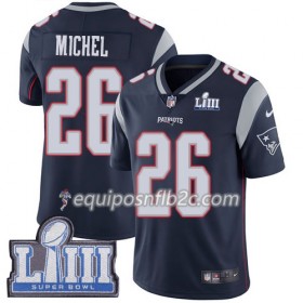 Camiseta Hombre NFL New England Patriots Sony Michel 26 Nike Azul II 2019 Super Bowl LIII